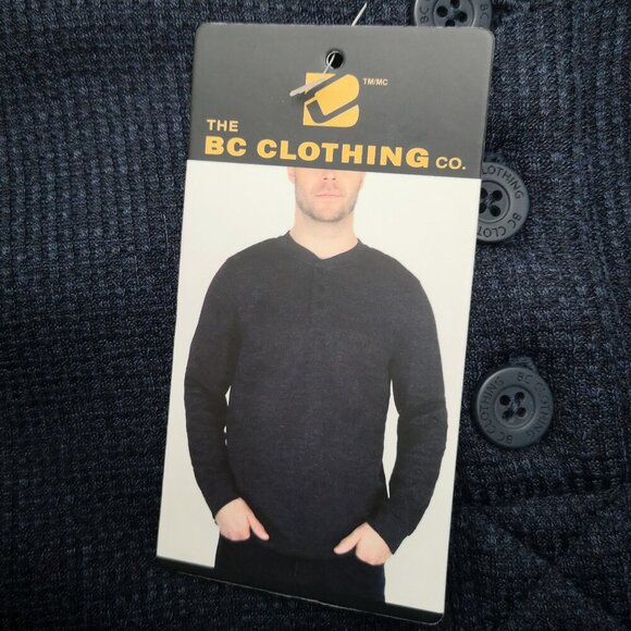 NWT BC Clothing Co. Men's Size Medium Navy Faux Sherpa Lined Sweat Shirt - Picture 4 of 10